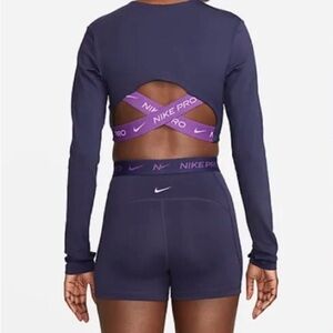 Nike Pro Brand New Cropped Workout Top With Back Strappy Detail NWT - XL